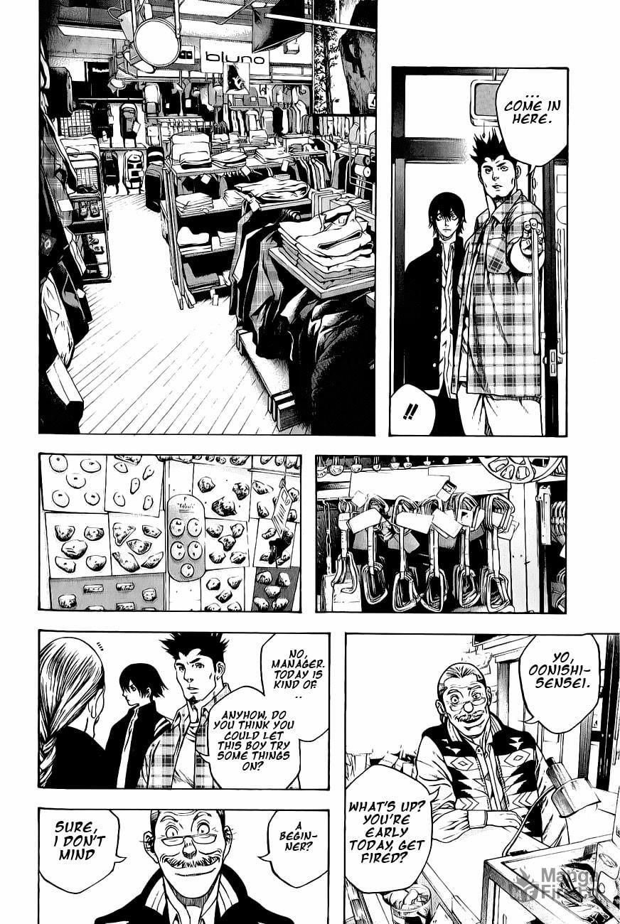 The Climber (Kokou no Hito) Manga Chapter 3 page 10 - Climbing Shoes scene